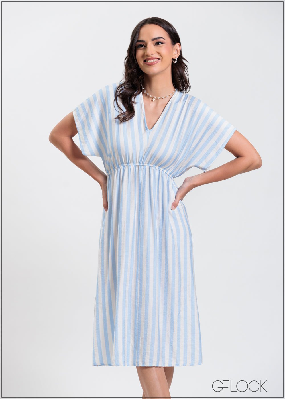 Stripe Printed Maxi Dress - 310325