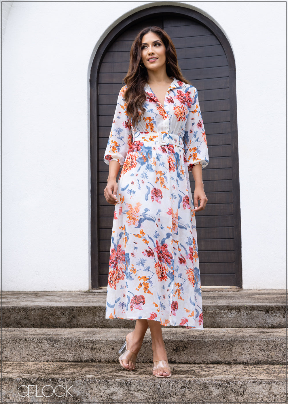 Printed Maxi Shirt Dress - 231023