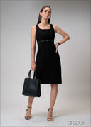 Square Neck Midi Dress - 210725