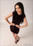 Shoulder Detail Mini Dress - 261225E