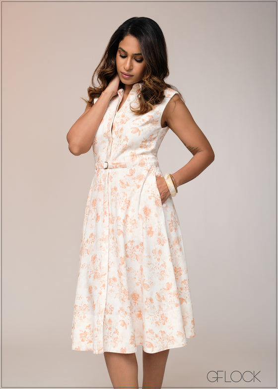 Printed Shirt Dress - 031125