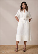 Belt Detail Shirt Dress - 220826