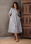 Printed V-Neck Dress (Premium Cotton) - 131025