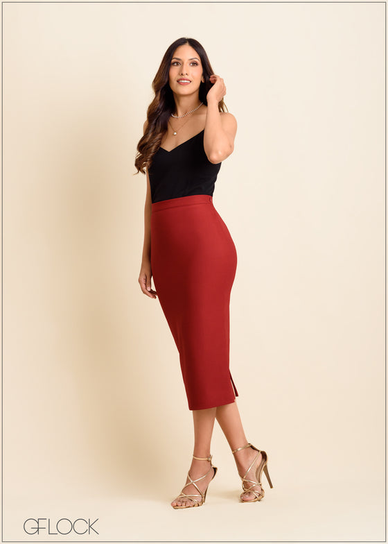 High Waisted Midi Skirt - 150523