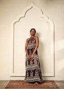 Ajrakh Handprinted Halter Maxi Dress - 070226