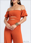 Front Cutout Detail Jumpsuit - 121124