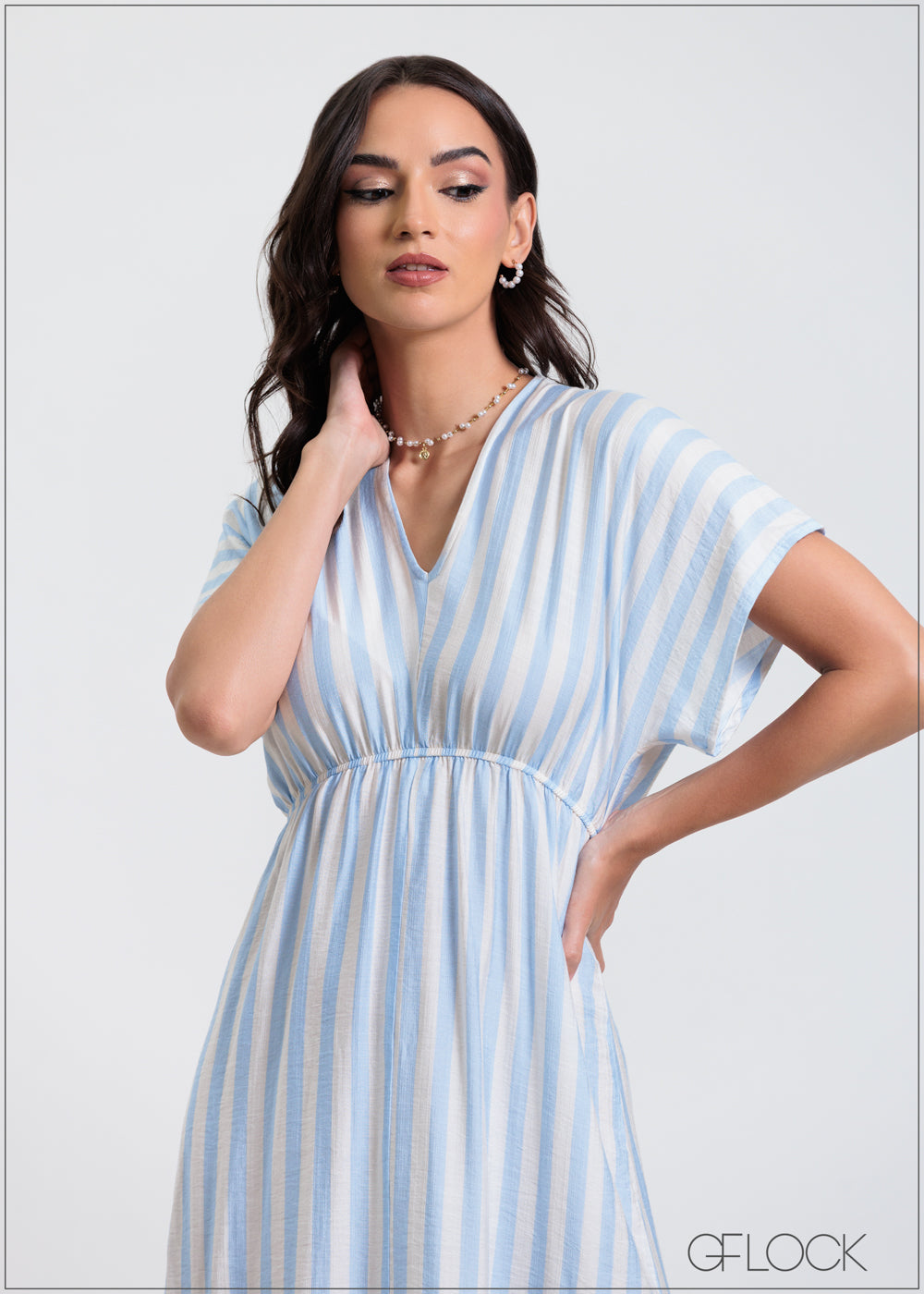 Stripe Printed Maxi Dress - 310325