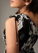 One Shoulder Gathered Midi Dress - 051225