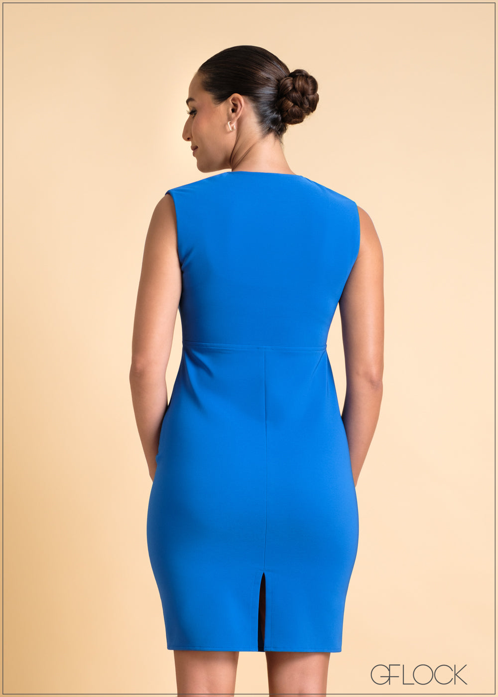 Bodycon Dress With Front Opening - 250324