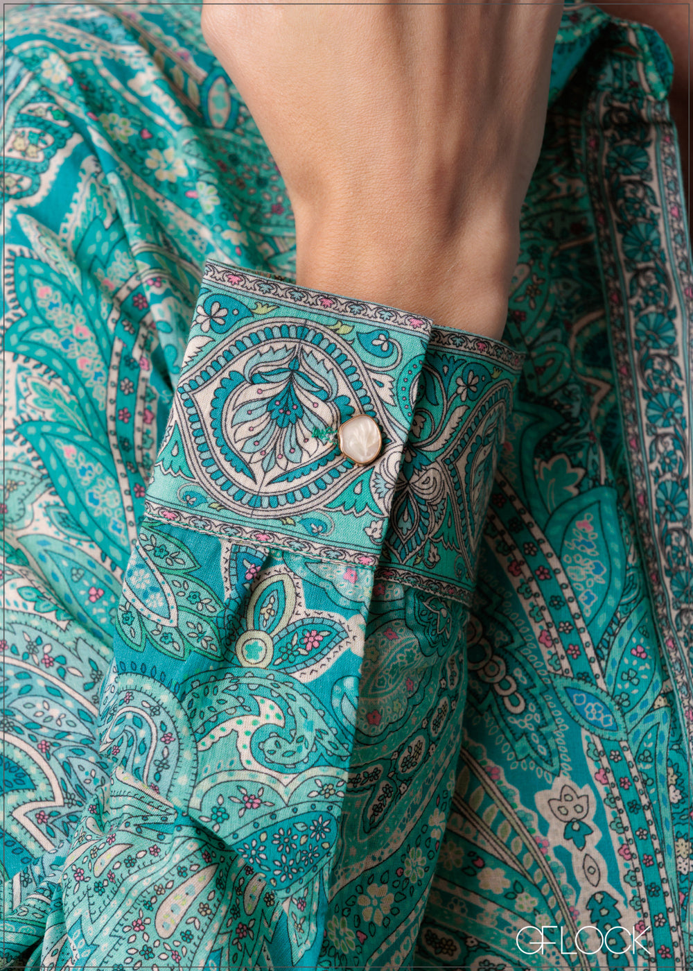 Aqua Printed Shirt - 231125
