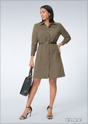 Long Sleeve Shirt Dress - 200625