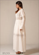 Lace Mix Maxi Dress - 190326
