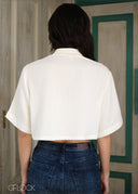 Regular Collar Cropped Shirt - 040425