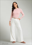 Long Sleeve Rib Top - 080825