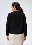 V-Neck Long Sleeve Top - 020625