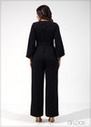 Balloon Sleeved Tie Up Jumpsuit - 090623