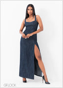 Denim Midi Dress - 250625