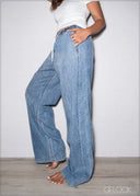 Straight Leg Jean With Elastic Waist - Long Length - 251125D