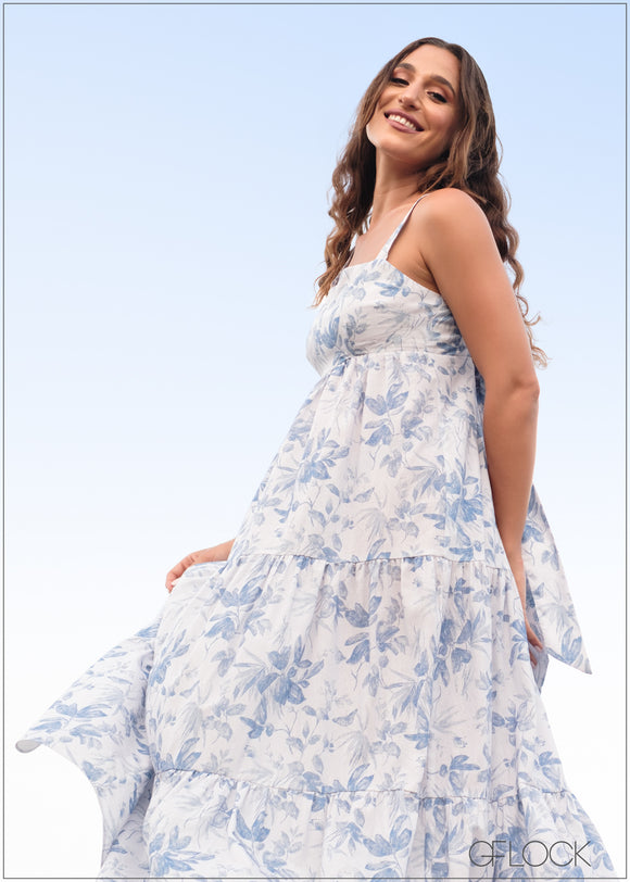 Floral Printed Tiered Dress - 220624