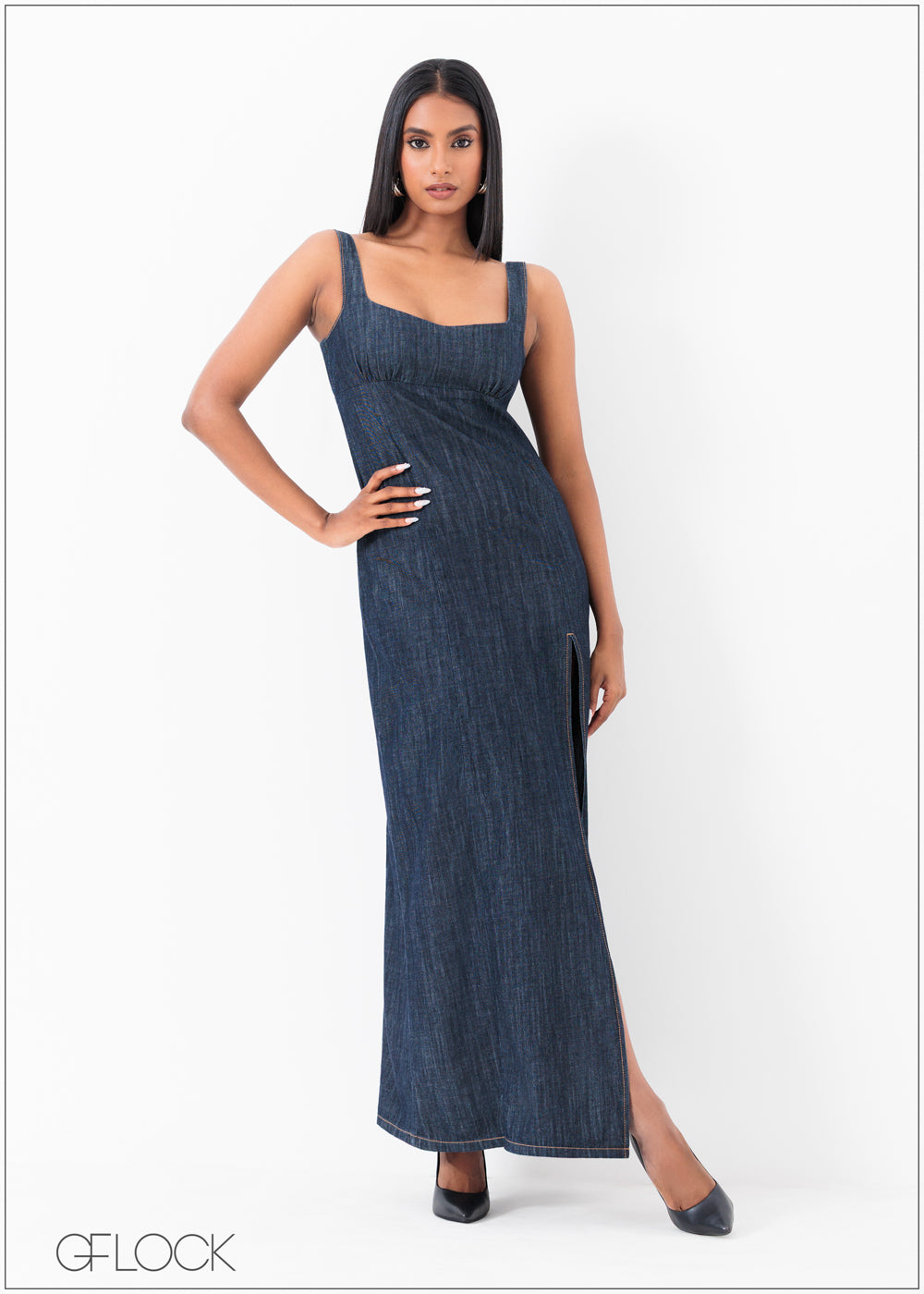Denim Midi Dress - 250625