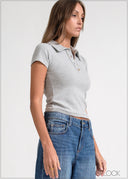 Collared Crop Top - 110626
