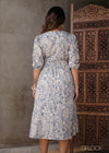 Printed V-Neck Dress (Premium Cotton) - 131025