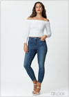 Mid Wash High rise Skinny Jean - 080325