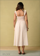 Frill Detailed Smocked Midi Dress - 260925