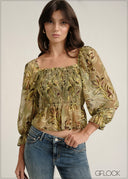 Long Sleeve Peplum Top - 030826