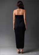 Halter Neck Pleat Detail Maxi Dress - 020525