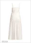 Strappy Lace Mix Midi Dress - 231225