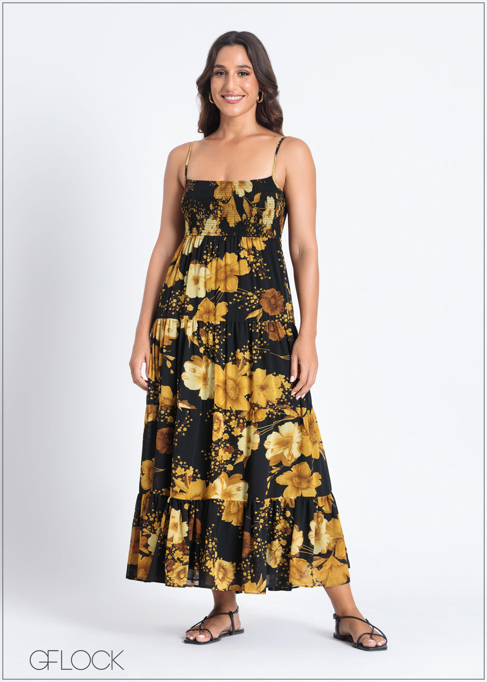 Strappy Floral Tiered Dress - 050824