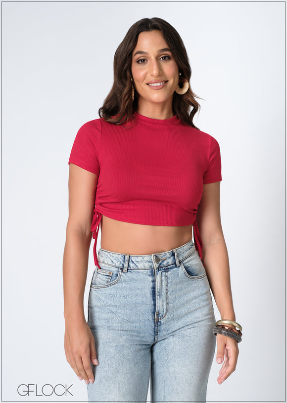 Ruched Crop Top - 020924