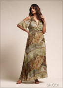Pleated Maxi Dress - 110526