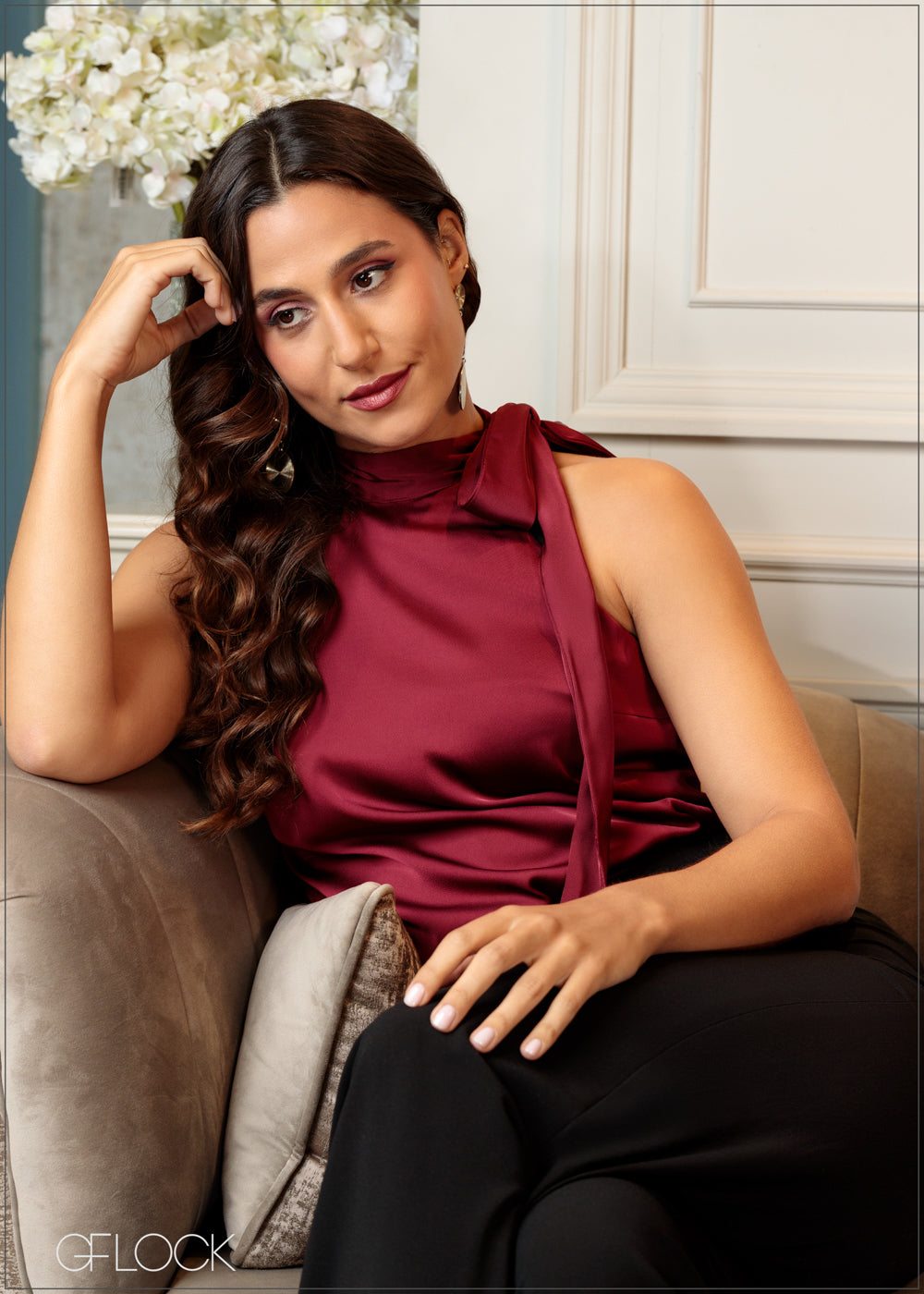 Bow Tie Detailed Halter Top - 221124