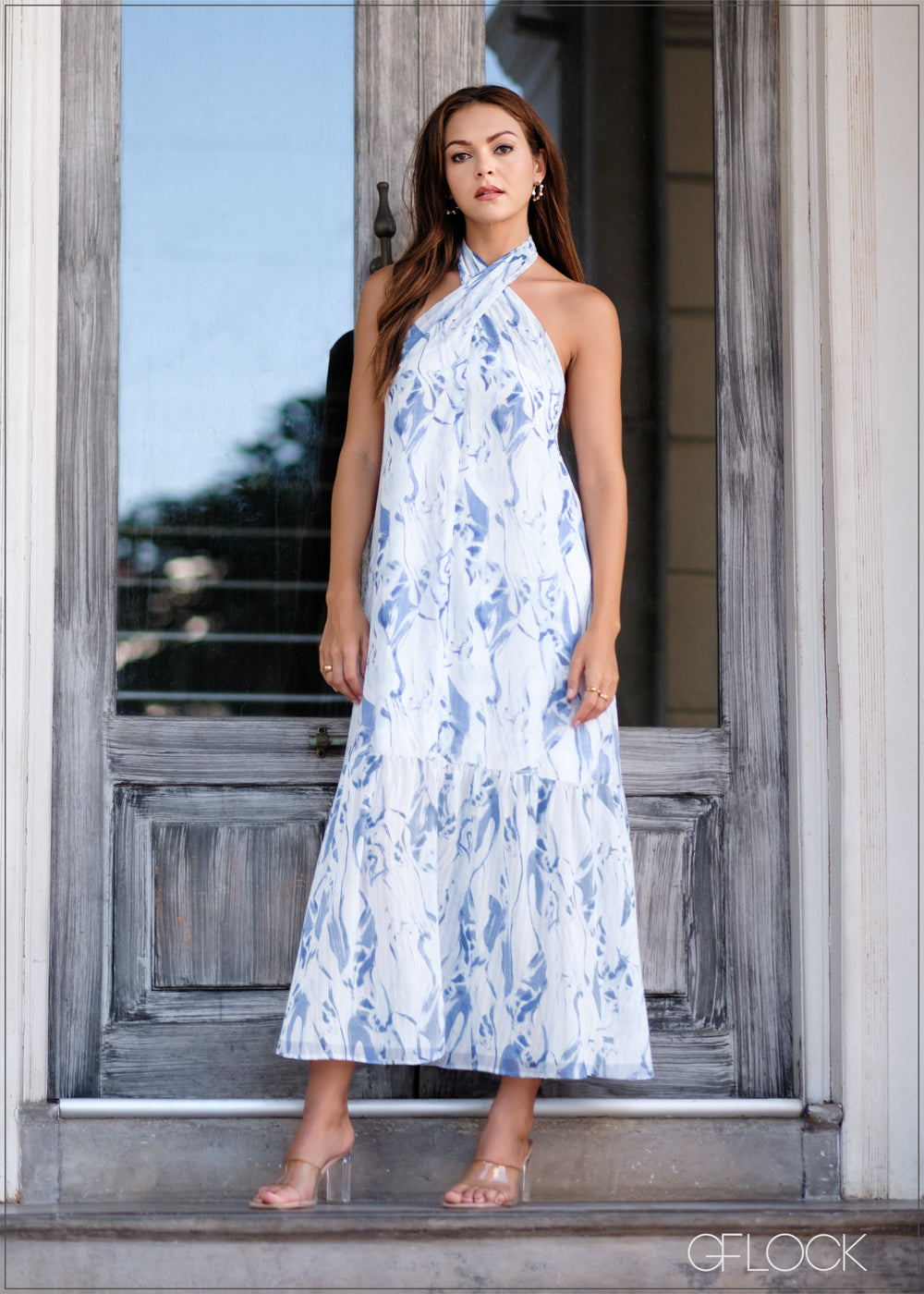 Halter Neck Printed Maxi Dress 010124