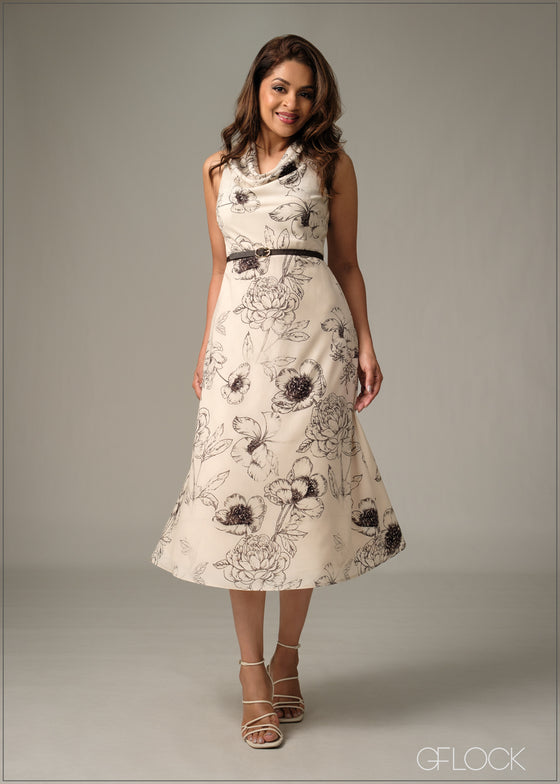 High Neck Cowl Maxi Dress - 051225