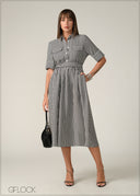 Stripe Shirt Dress - 090326