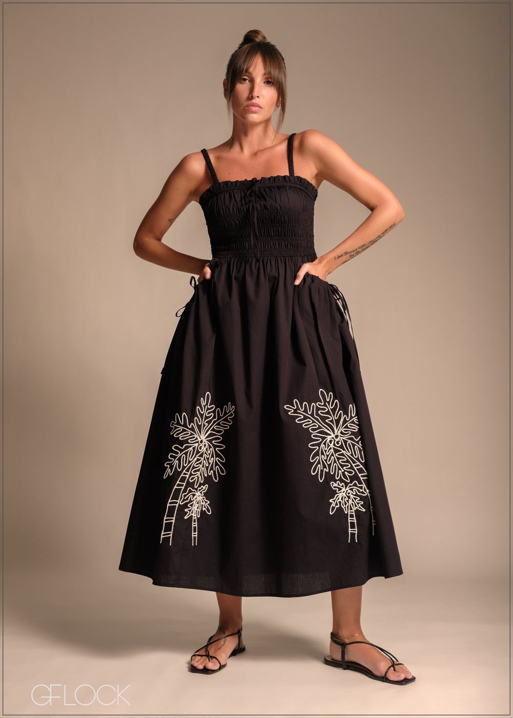 Embroidered Midi Dress - 231225