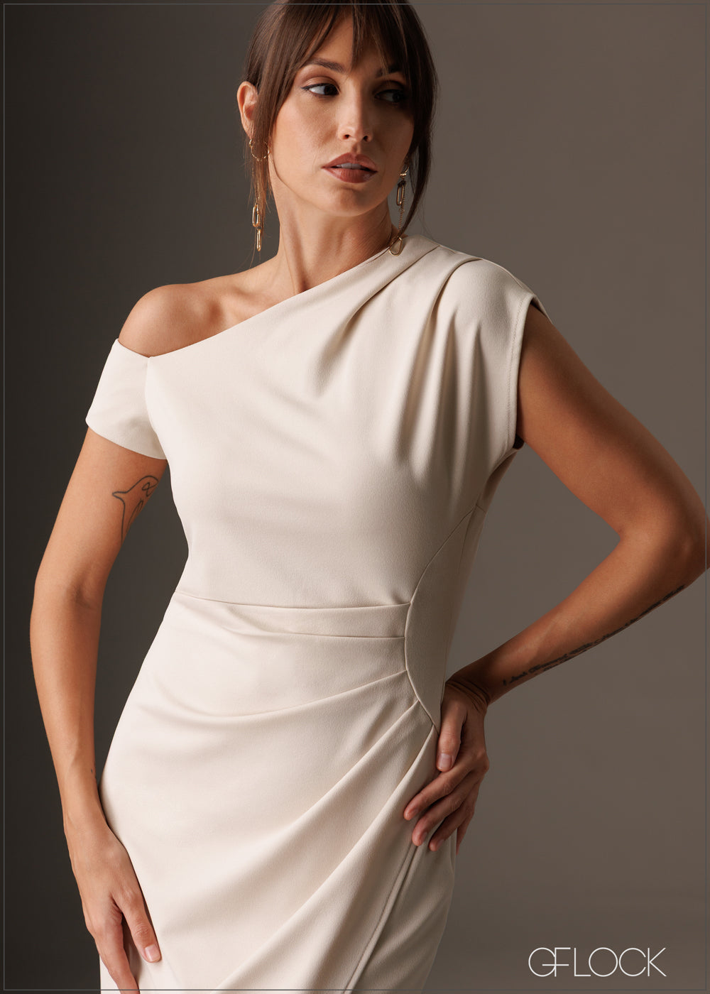 One Shoulder Midi Dress - 141125