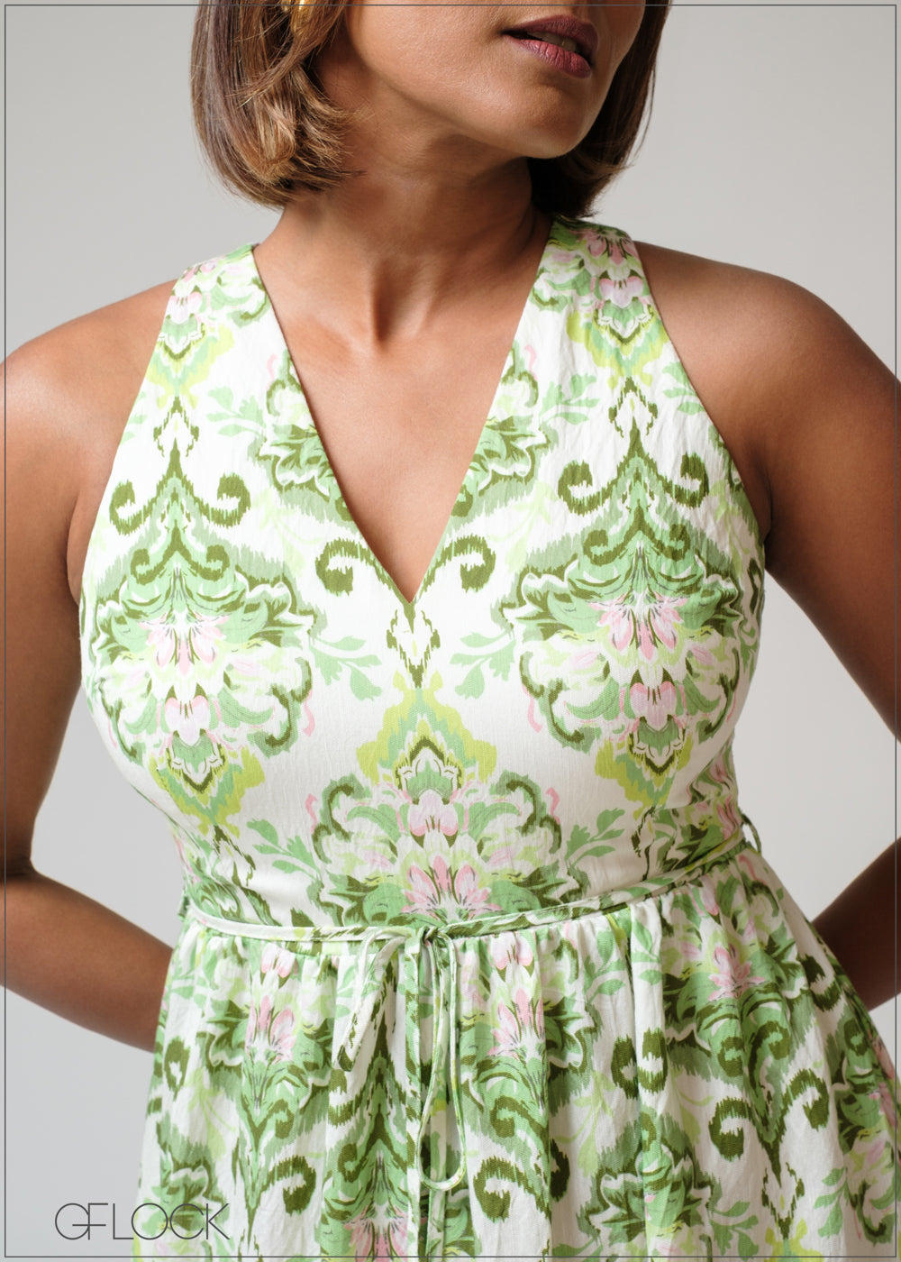 Border Printed Maxi Dress - 230625