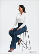 Dark Blue Flare Jean - Long Length - 250625