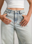 Wide Leg Moon Wash Jean - Short Length - 120426