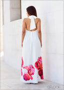 Floral Halter Neck Dress - 280723
