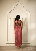 Ajrakh Handprinted Boho Maxi Dress - 070226