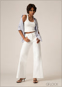 High Waist Wide Leg Jean - Long Length - 220826D