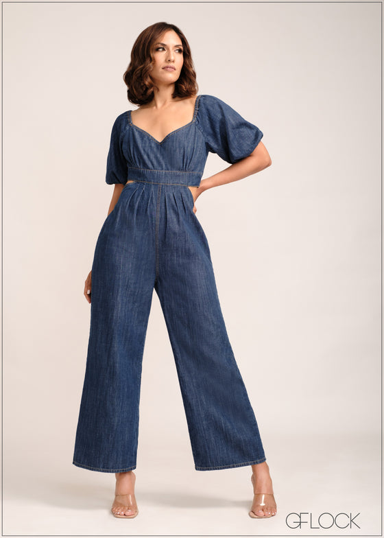 Mid Wash Dungaree - 150124