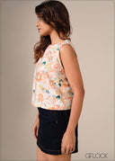 Printed Basic Crop Top - 130326