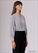 V-Neck Printed Top - 080526