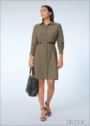 Long Sleeve Shirt Dress - 200625